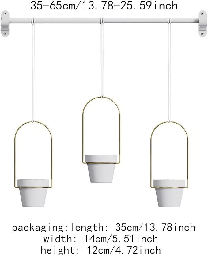 Vertikalgarten-Set mit 3 Pflanzhaltern | Metallstange & Nylonseile, höhenverstellbar | Für Wand, Fenster, Balkon & Terrasse 12