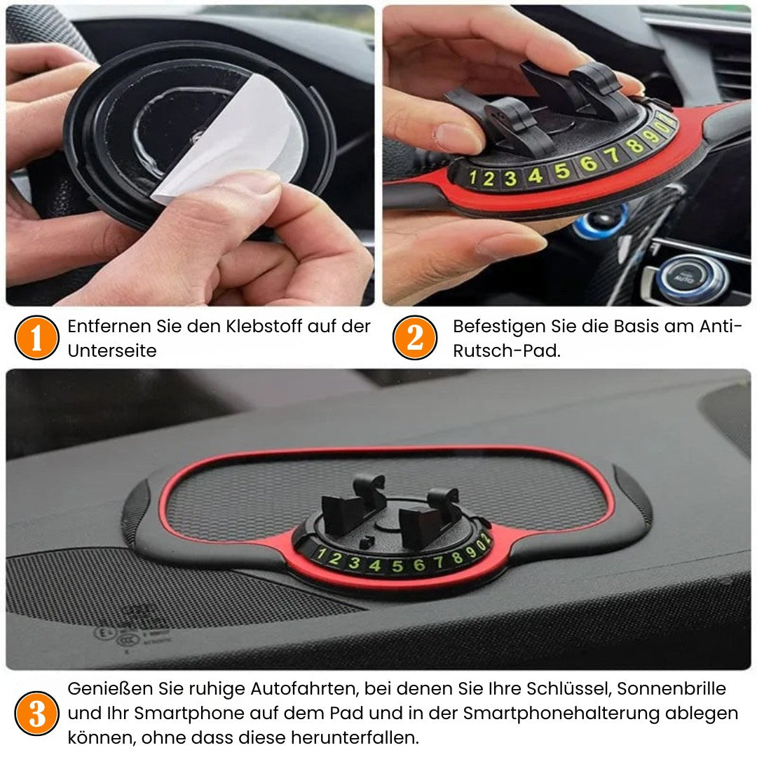 Antirutschmatte für Armaturenbrett | 3-in-1 mit 360° drehbarem Handyhalter | Rutschfester Halt ohne Bohren oder Kleben 5