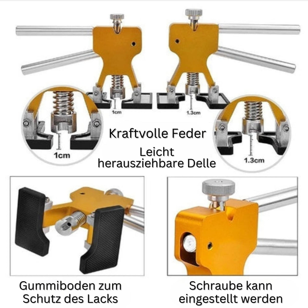 Ausbeulwerkzeug Set mit Zugtabs | Beulen & Dellen selbst entfernen ohne Lackschaden | Für Auto, Motorrad und Haushaltsgeräte 7
