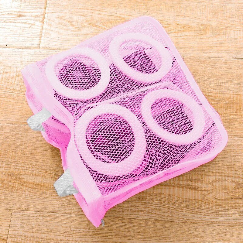 Schuhwaschbeutel Polyester 28x24,5x8 cm | Farben Weiß, Rosa, Blau | Schützt Schuhe sicher beim Maschinenwaschen 7