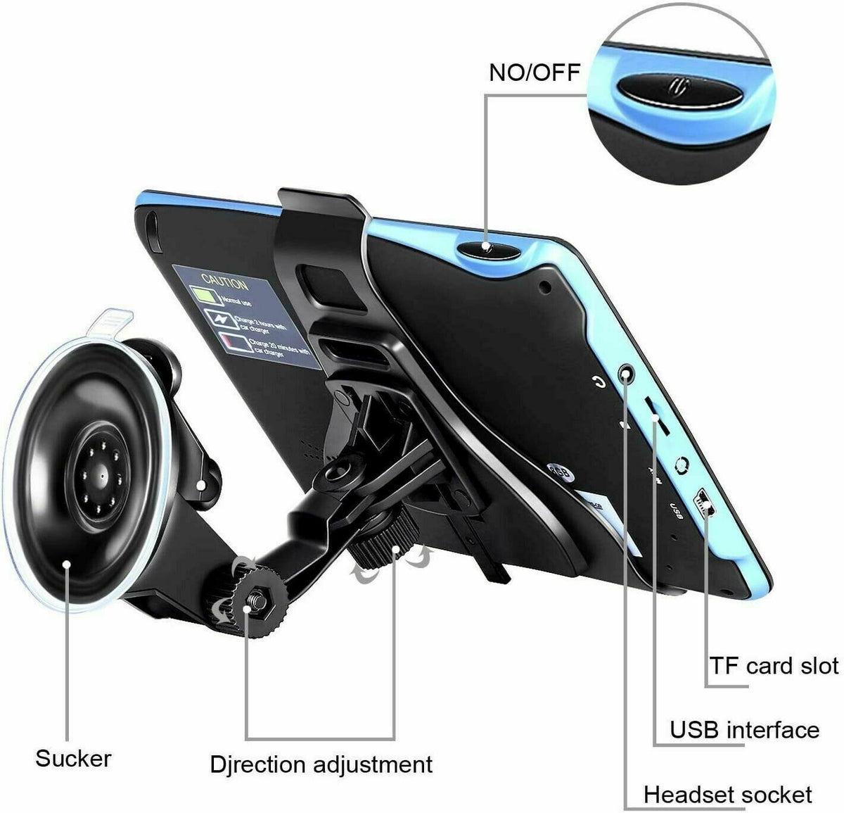 GPS-Navigationssystem 7 Zoll Touchscreen | Europakarten, Saugnapfhalterung inklusive | Für Auto und Lkw geeignet 2