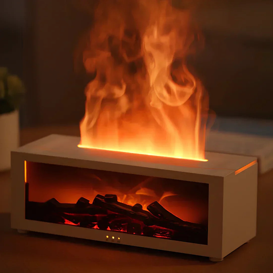 Aromatický difuzér | s efektem plamene | 3D plamen z vodní páry + efekt žhavých uhlíků | Flamescent