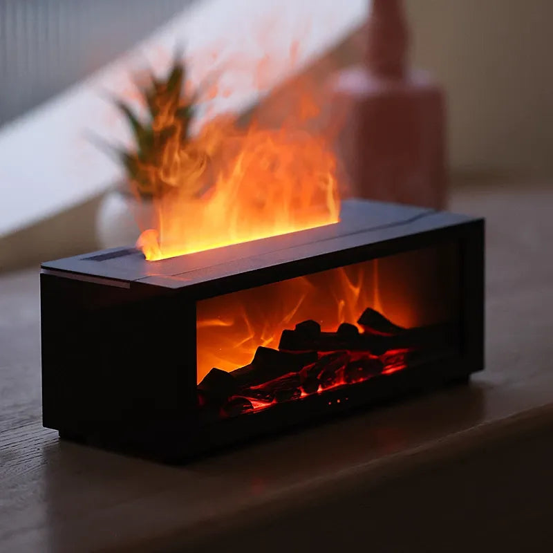 Aromatický difuzér | s efektem plamene | 3D plamen z vodní páry + efekt žhavých uhlíků | Flamescent