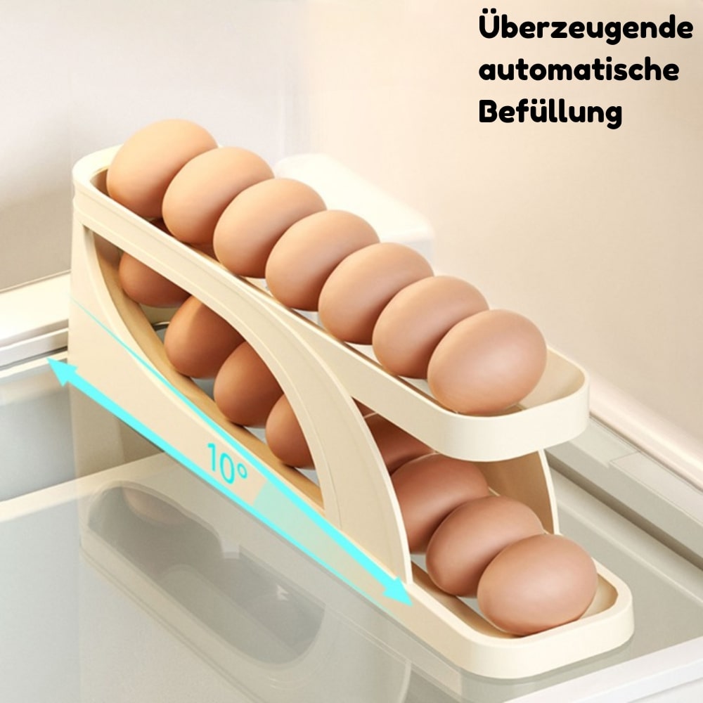 Eierhalter mit Rollmechanismus aus ABS-Kunststoff | Platz für bis zu 15 Eier | Automatische Rotation für maximale Frische 4