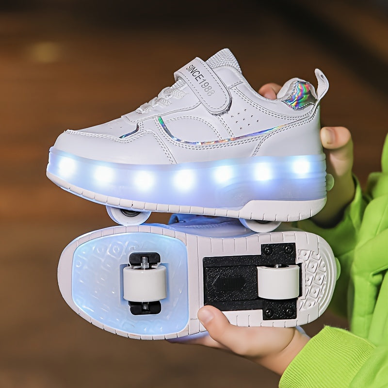 Roller sneakers for children | LED sole | Retractable wheels | RollFlash