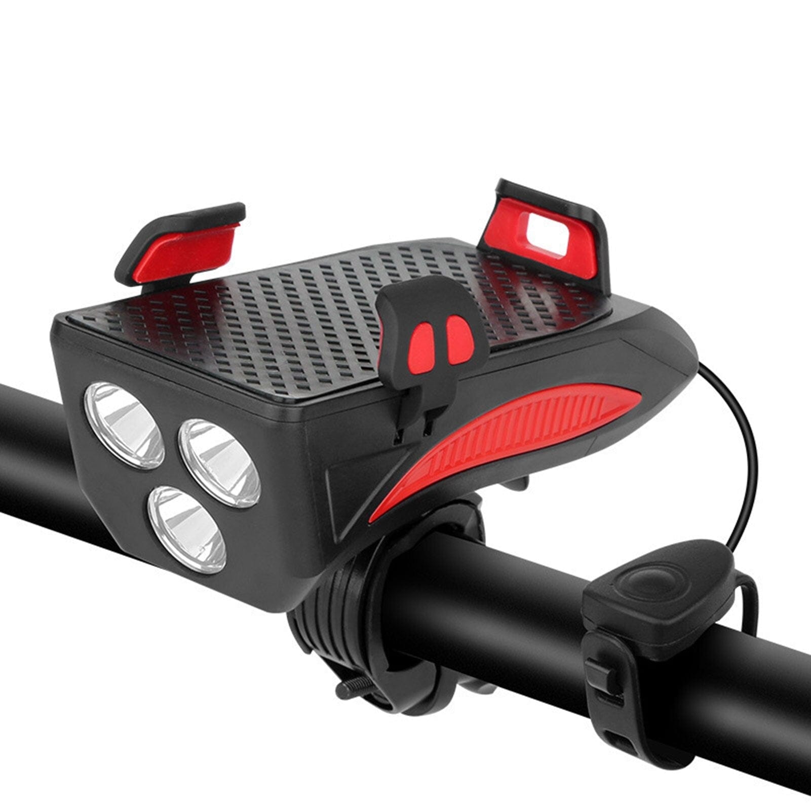 Bike Light with Phone Holder | LED Front Light | Power Bank & Horn | RideBeam