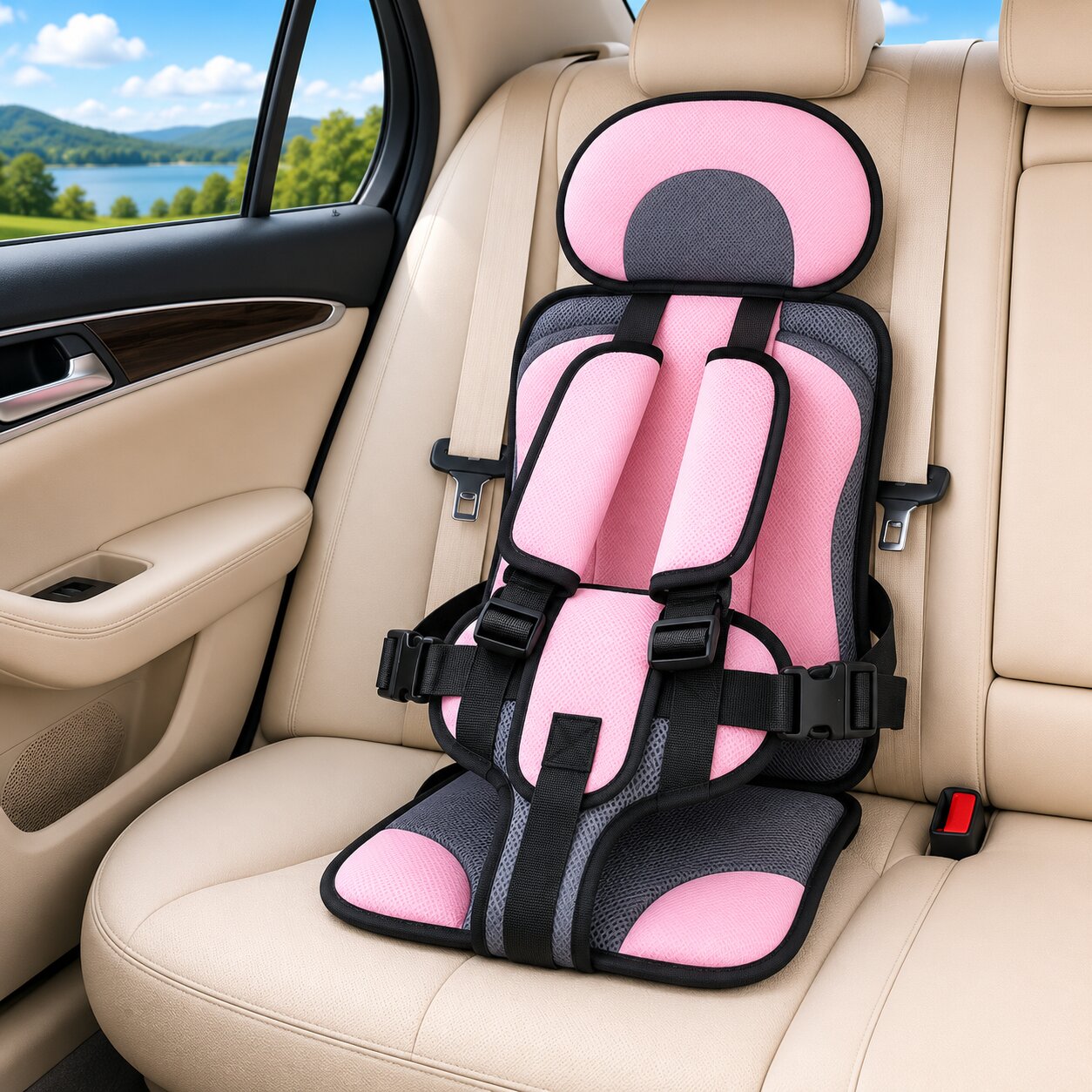 Siège enfant pliable | avec harnais 5 points et appuie-tête | Compact | KidNest