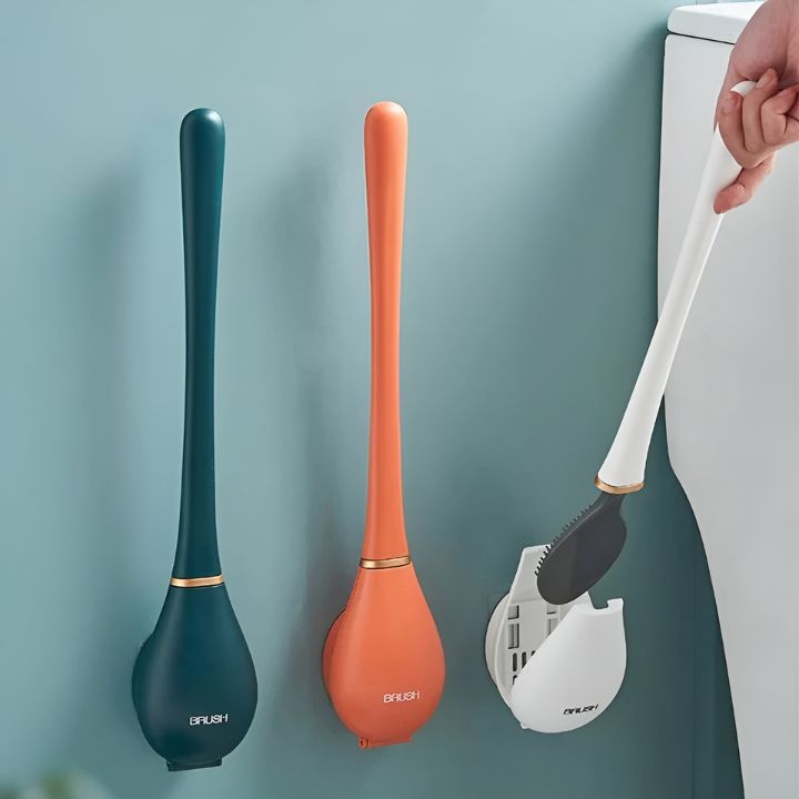 Wall-Mounted Silicone Toilet Brush | Drip-Free & Space-Saving | Hygienic | CleanHang