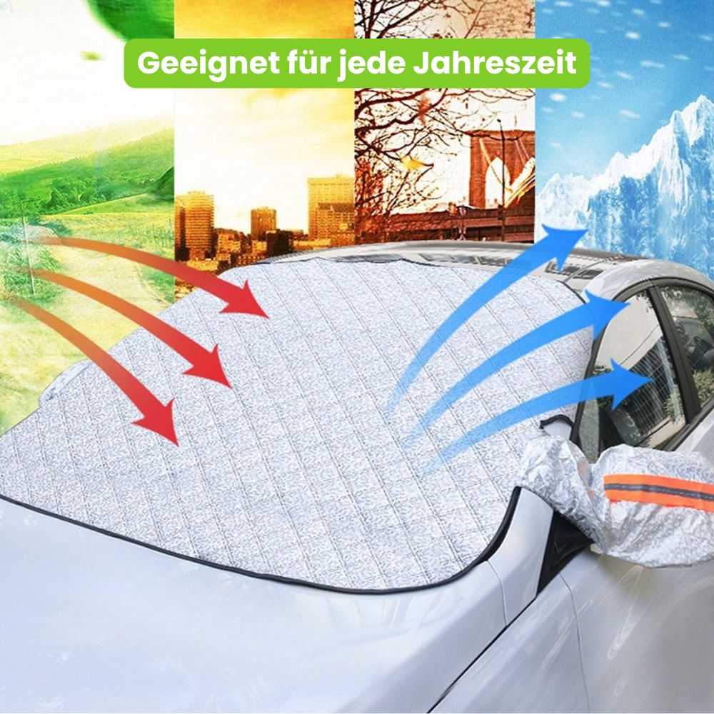 Frontscheibenabdeckung Winter aus Polyester | Magnetische Befestigung für sicheren Halt | Wetterfest & Ganzjahresschutz 5