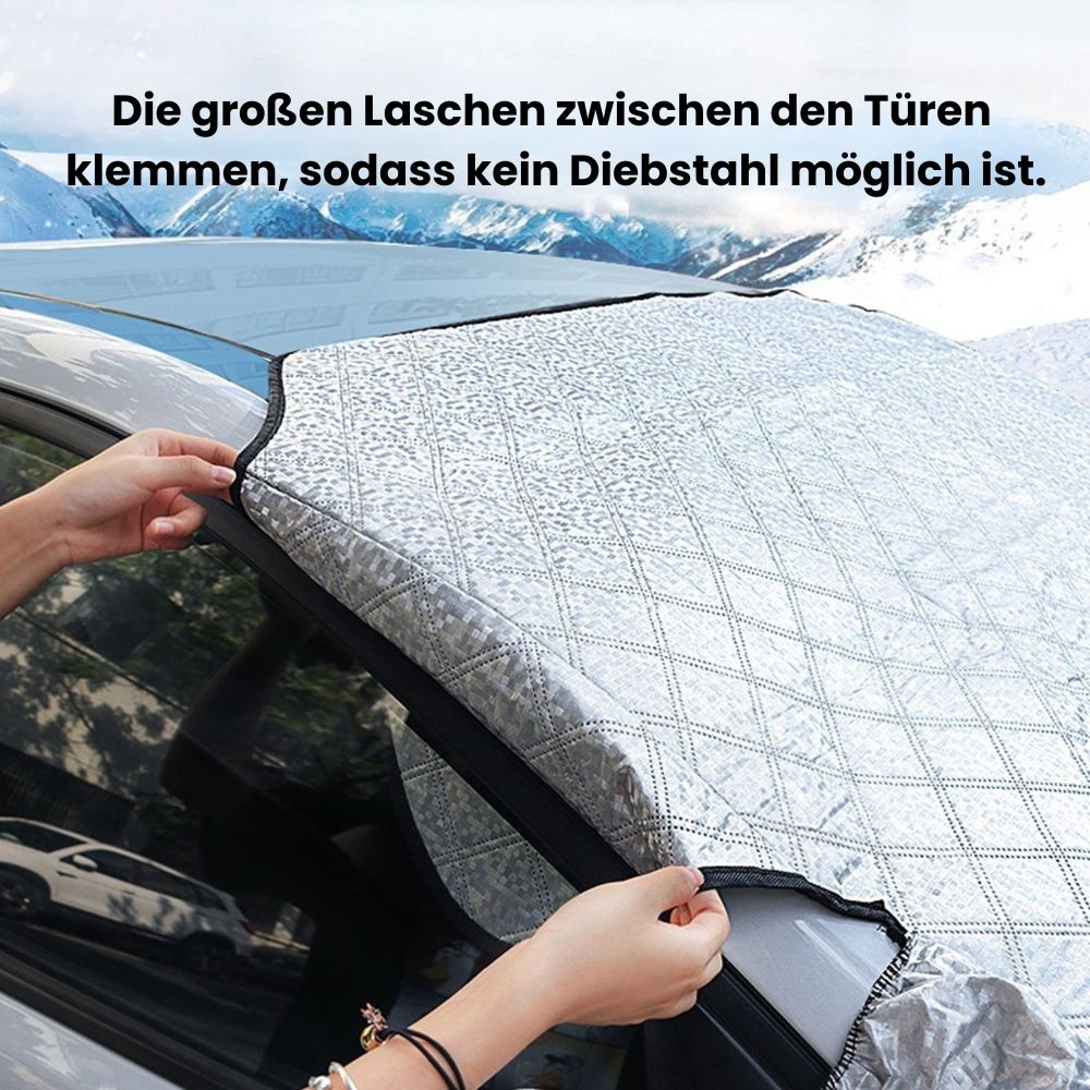 Frontscheibenabdeckung Winter aus Polyester | Magnetische Befestigung für sicheren Halt | Wetterfest & Ganzjahresschutz 2