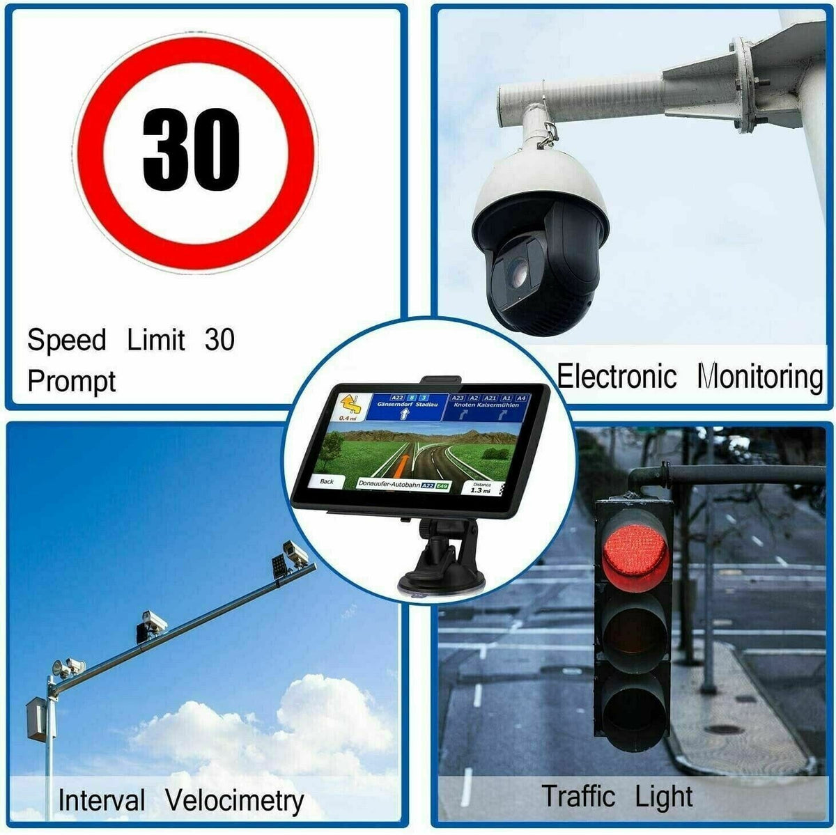 GPS-Navigationssystem 7 Zoll Touchscreen | Europakarten, Saugnapfhalterung inklusive | Für Auto und Lkw geeignet 6