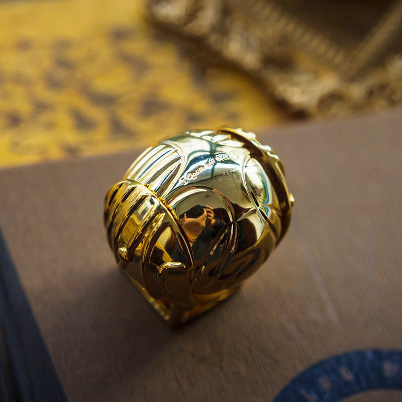 Goldene Flügel-Orb-Ringbox | Beweglichen Flügeln | Schmuckschatulle | GoldOrb