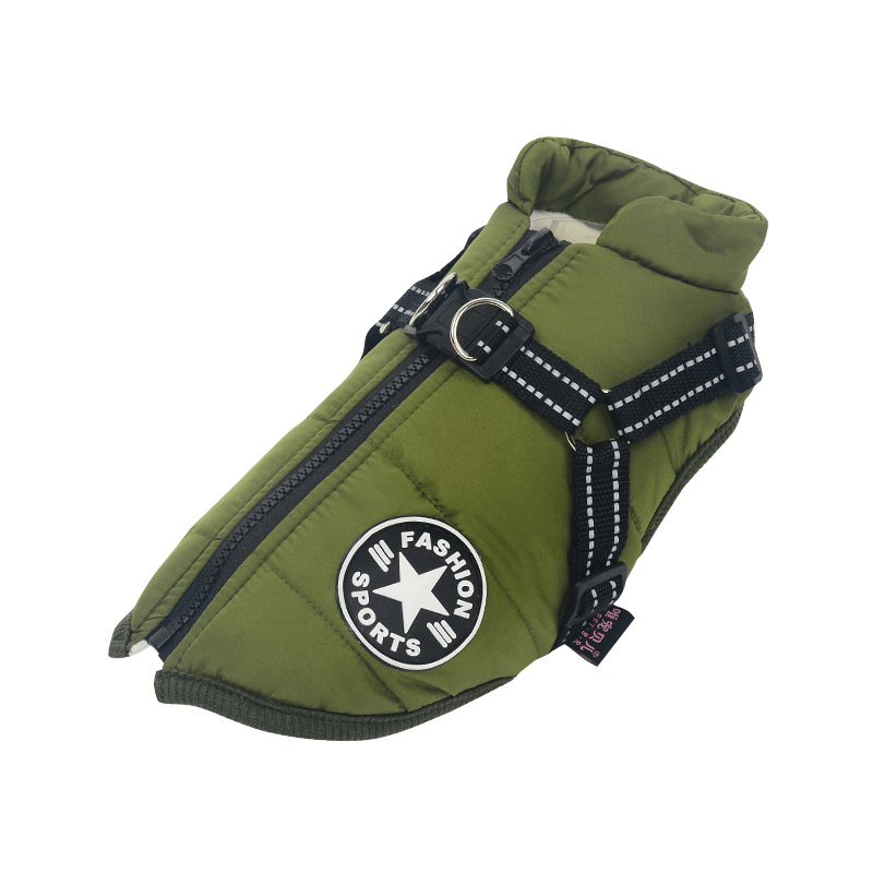 Παλτό σκύλου με σαμαράκι | Επενδεδυμένο & Ανακλαστικό | Ζεστό μπουφάν | SnugHound