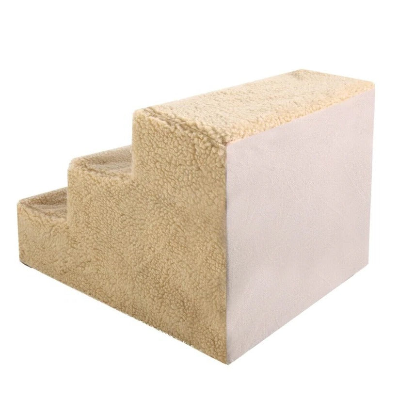 Hundetreppe 3 Stufen aus Polypropylen | Abnehmbarer Fleece-Bezug für mehr Halt | Für Betten und Sofas bis 20 kg 5