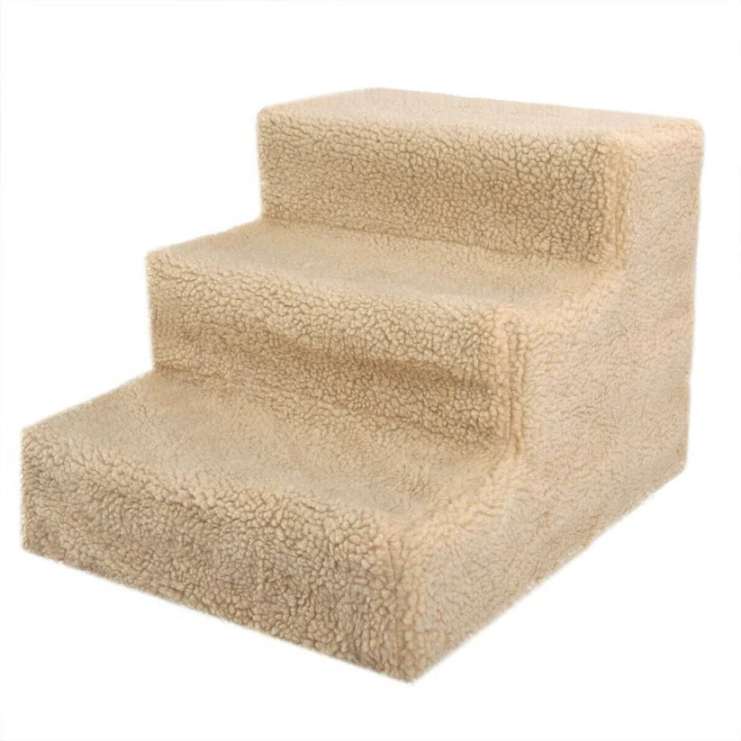 Hundetreppe 3 Stufen aus Polypropylen | Abnehmbarer Fleece-Bezug für mehr Halt | Für Betten und Sofas bis 20 kg 4