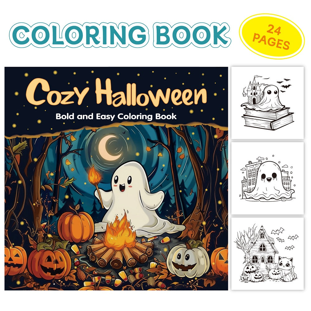 Halloween Malbuch für Erwachsene und Jugendliche | Einfache Motive für Entspannung | Dickes Papier ohne Durchdrucken
