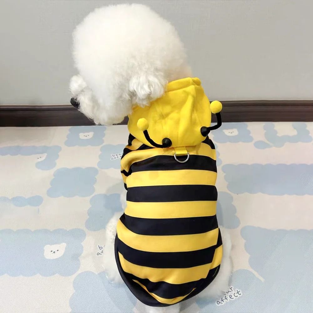 Kostüm-Hoodie mit Bienen-Design für Hunde und Katzen | Weiches Fleece mit Kapuze | Warm, Flexibel und Bequem im Winter