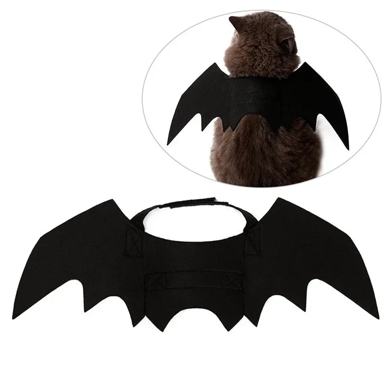 Haustier Kostüm Fledermausflügel Halloween | Verstellbar für Katzen und Hunde | Leichter Filzstoff, atmungsaktiv 1