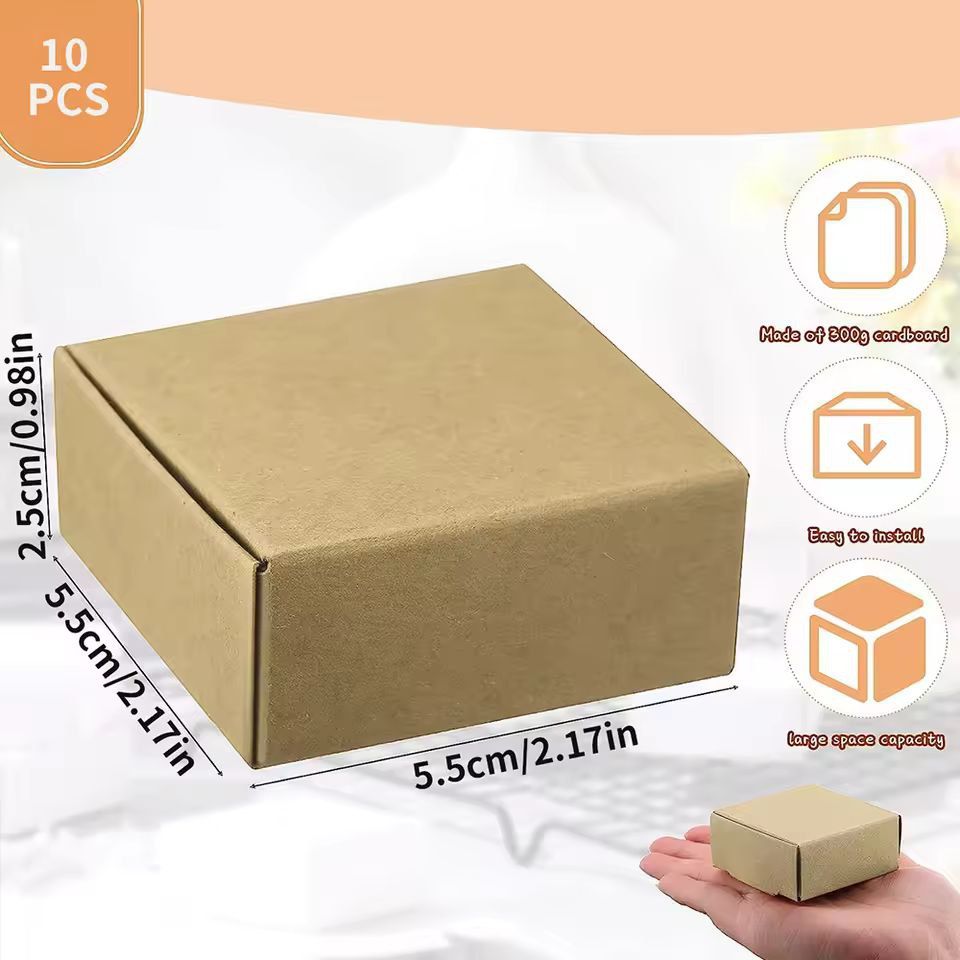 Kleine Schmuckschachteln aus Kraftpapier 10er-Pack | Vorgefaltet ohne Kleben | Ideal für Ringe, Ohrringe & Anhänger 5