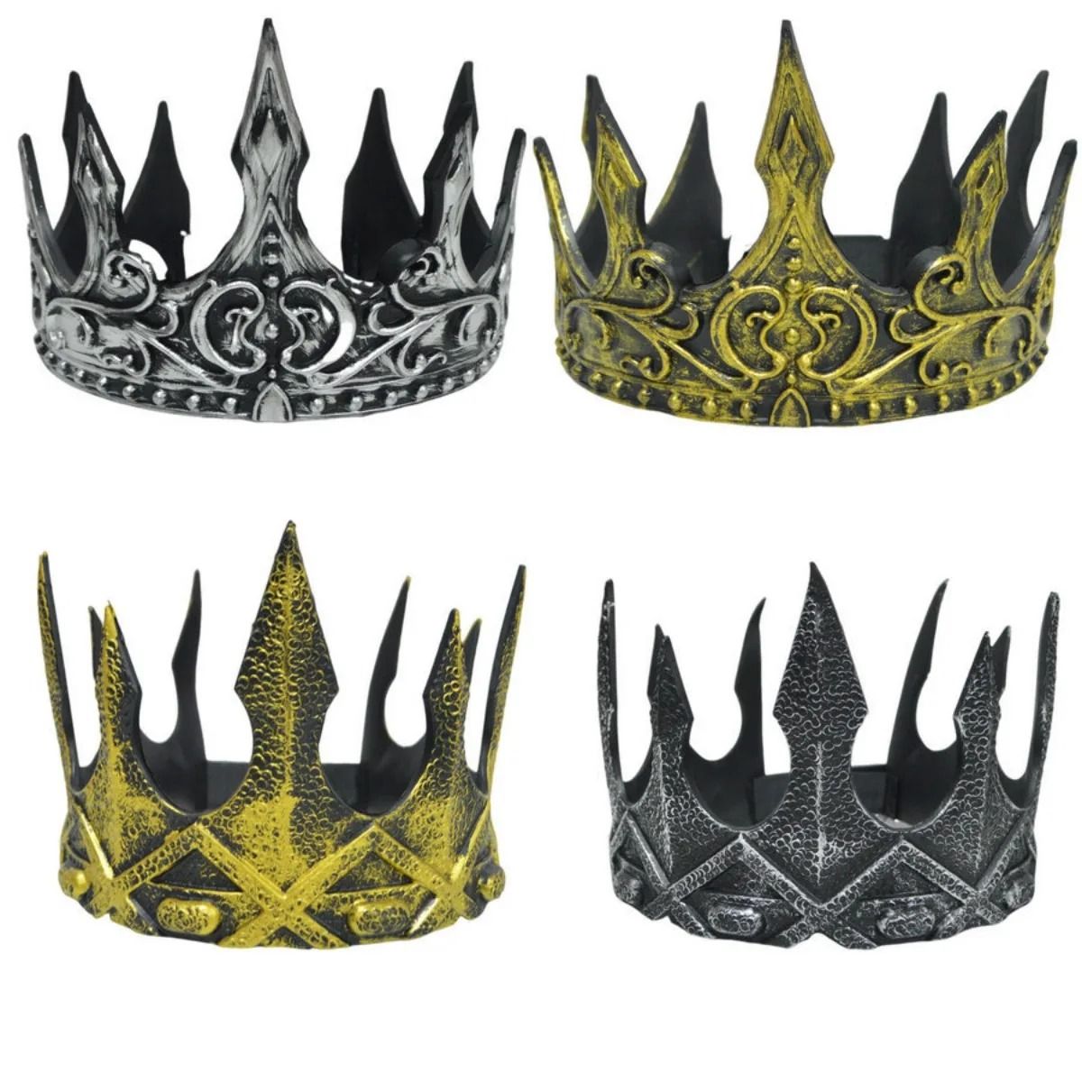 Barock Metallkrone Halloween Kostüm | Verzierte Krone mit Strasssteinen | Massives Metall für Kinder Cosplay Party 2