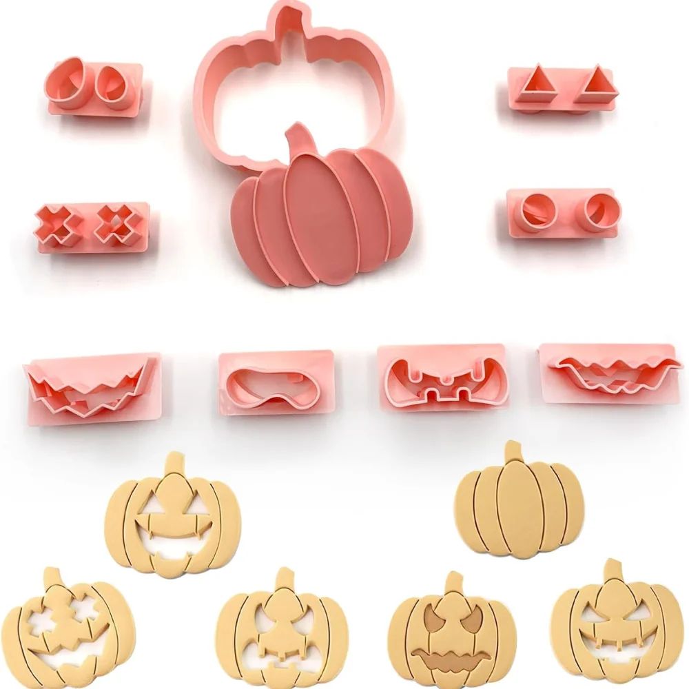 Halloween Mini Ausstechformen Set | Kürbis, Totenkopf, Geist Motive | Edelstahl für Kekse, Fondant & Zuckerguss 4