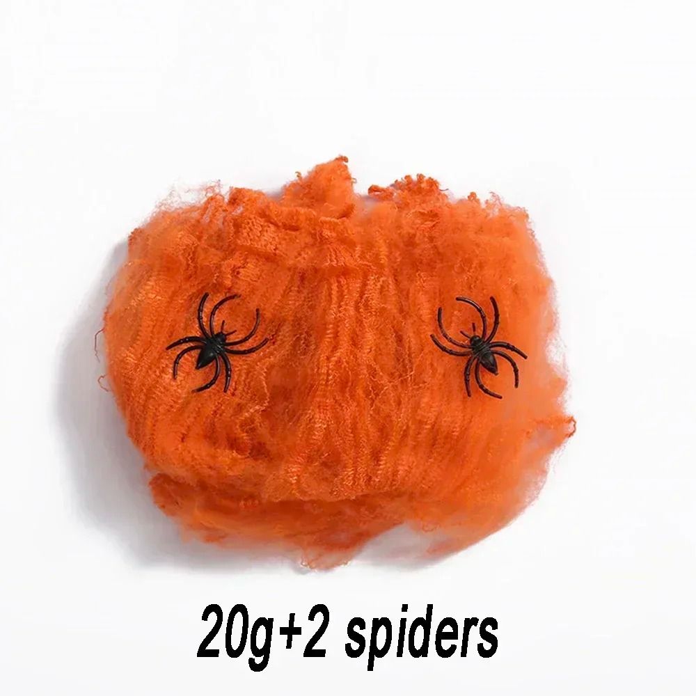 Spinnennetz Deko Halloween | Dehnbares Baumwollgewebe für Wände, Türen & Möbel | Wiederverwendbare Gruselwebdeko 6