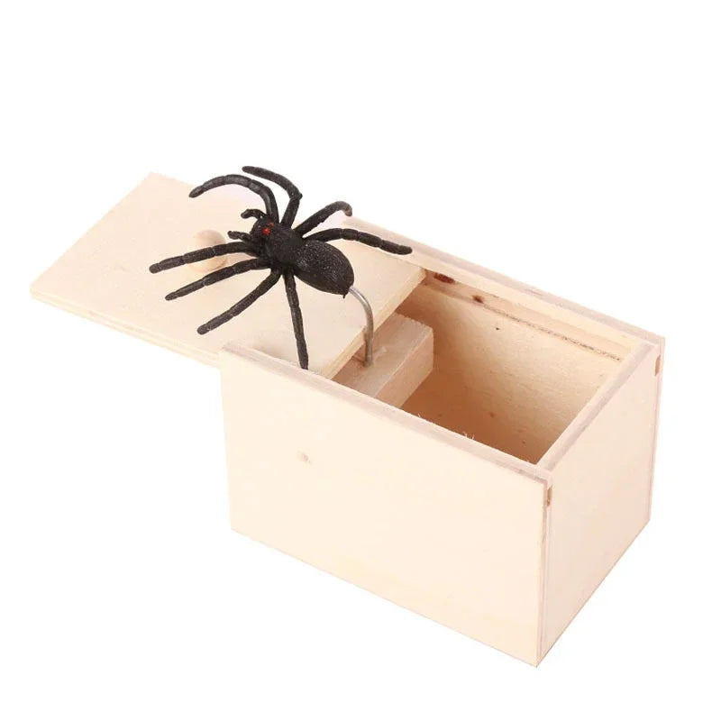 Spinnen-Streichbox Halloween | Versteckter Klappmechanismus für Überraschungseffekt | Aus Holz, wiederverwendbar für endlosen Spaß