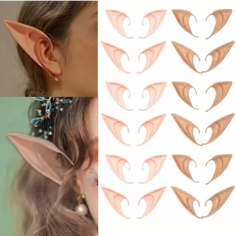 Silikon Elfenohren für Cosplay | Ohne Kleber, Schminkfähig | Weiches Material für Halloween, Fantasy & Anime, LARP 1