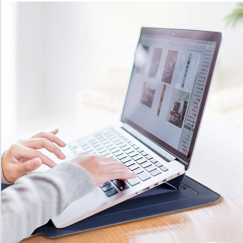 Laptoptasche mit Laptopständer | Richtet Ergonomisch Auf | mit Zubehörtasche & Kabelbindern | FoldStand