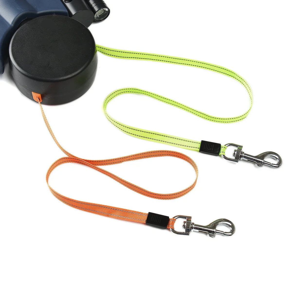 Doppelleine für Hunde mit LED-Licht | 360° Anti-Tangle-System, 3 m einziehbar pro Seite | Reflektierend für mehr Sicherheit 7