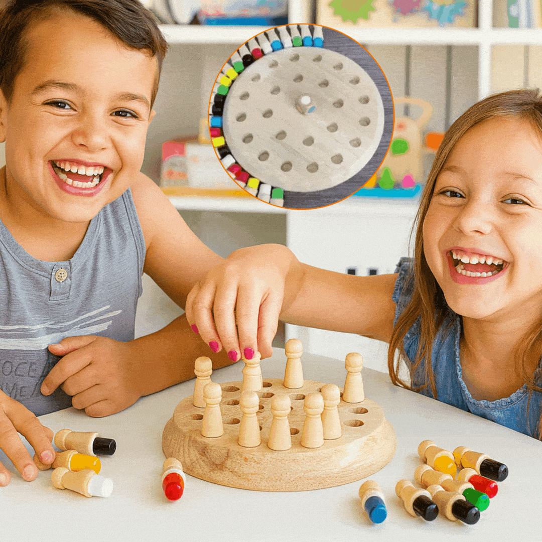 Gedächtnisspiel aus Holz für Kinder ab 3 Jahren | Fördert Konzentration und Feinmotorik | Schadstofffreies Naturholz 3
