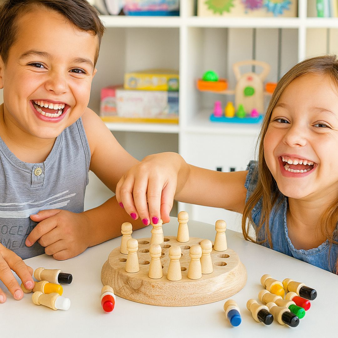 Gedächtnisspiel aus Holz für Kinder ab 3 Jahren | Fördert Konzentration und Feinmotorik | Schadstofffreies Naturholz 1