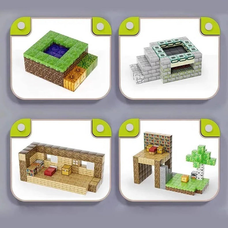 Conjunto de blocos magnéticos para crianças | 8 lados magnéticos por bloco | Com caixa de armazenamento | ClickCraft