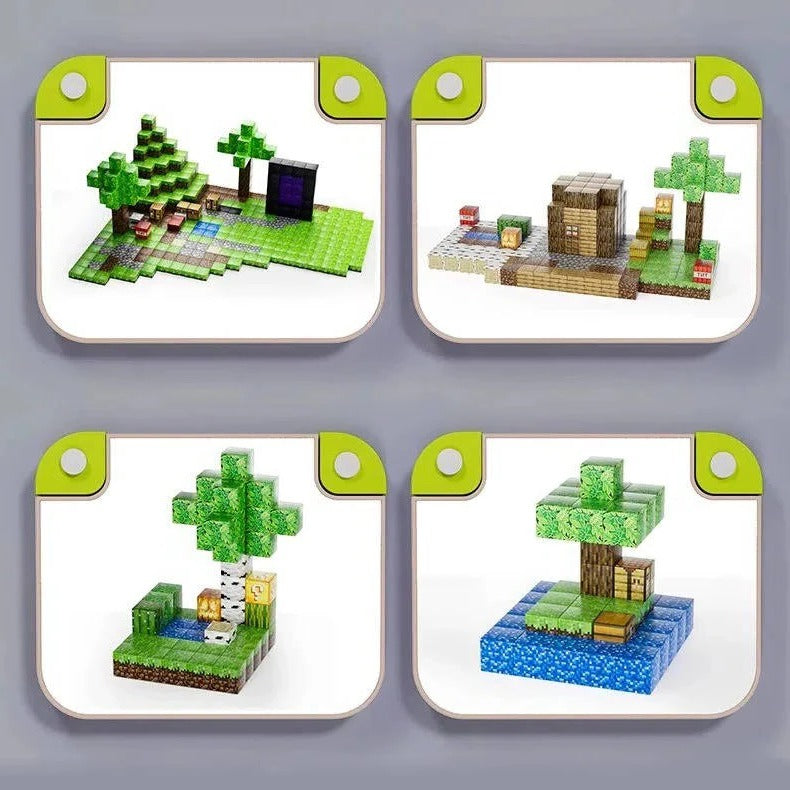 Conjunto de blocos magnéticos para crianças | 8 lados magnéticos por bloco | Com caixa de armazenamento | ClickCraft