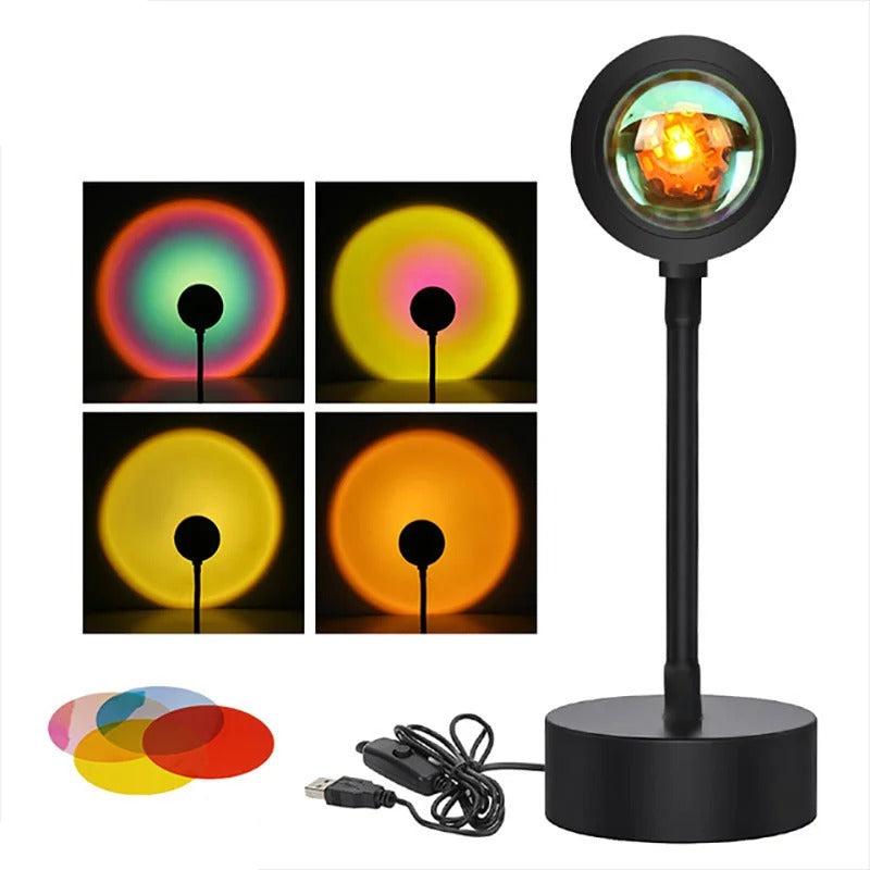 LED projektorová stolní lampa Západ slunce | 16 barev světla pro vytvoření atmosféry | S dálkovým ovládáním | AuraCast