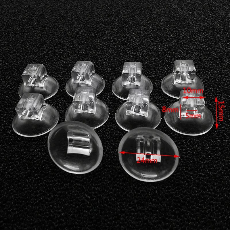 Aquarium Saugnapf Luftschlauchhalter Kunststoff | 10er Set mit Klemmclip | Sichere Befestigung für Luftschlauch am Glas 4