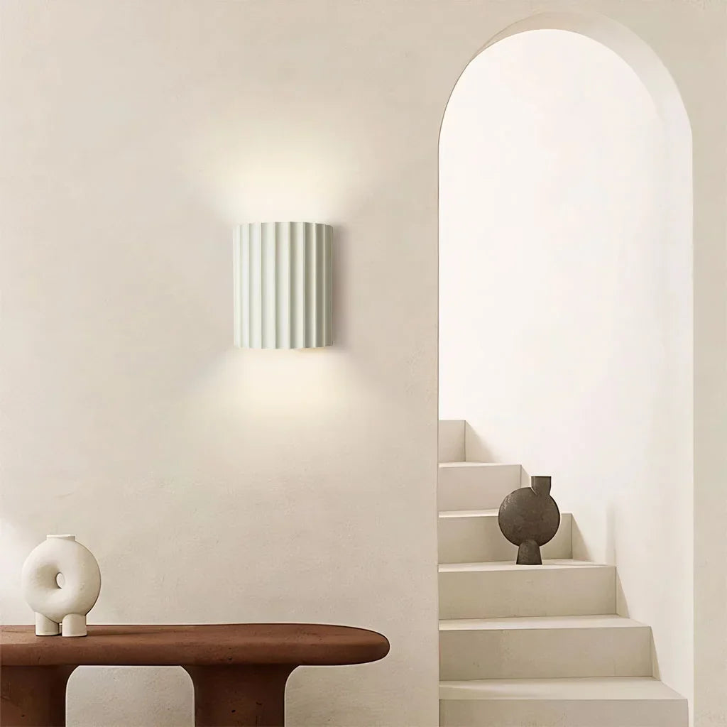 Gerippte Wandleuchte aus Harz | Strukturierte Oberfläche im Boho-Stil | Warmes Licht für Wohnzimmer, Schlafzimmer & Flur 14