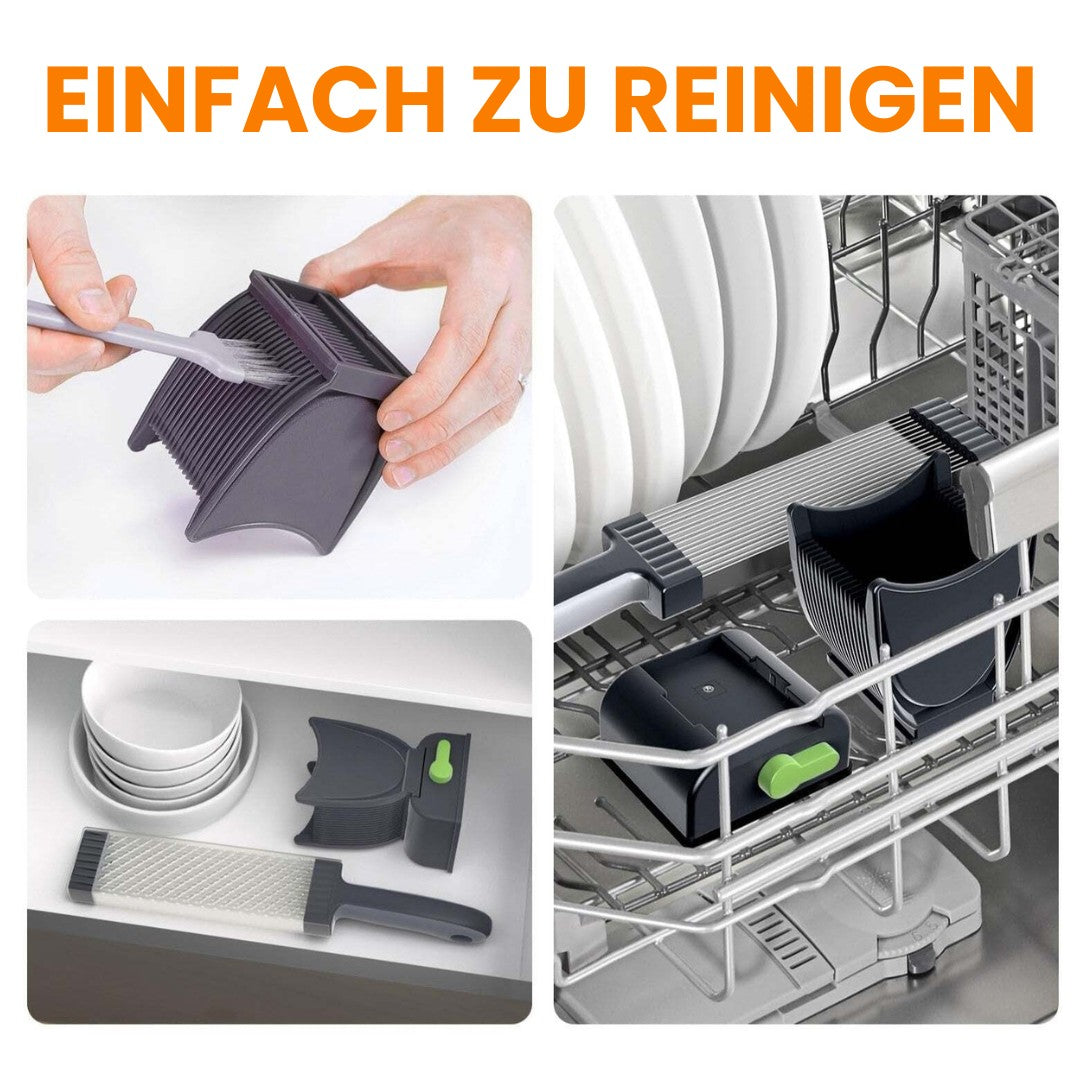 Gemüse- und Fleischschneider ABS & Edelstahl | Klappbar & Kompakt | Gleichmäßige Scheiben, Spülmaschinengeeignet 5