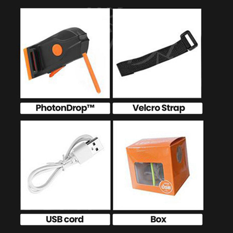 LED Fahrrad-Rücklicht USB-Aufladbar | 40 Lumen Leuchtkraft, 5 Farben | 2er Set mit Ladekabel und Befestigungsriemen 10
