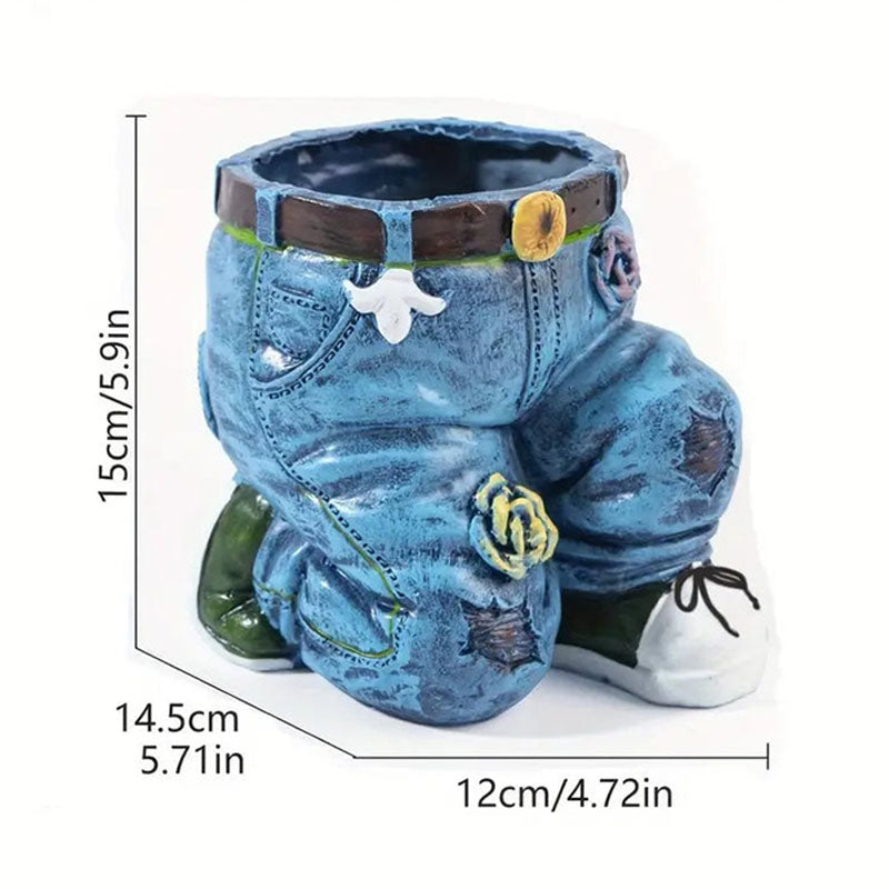 Kreativer Blumentopf | Jeans-Design | Wetterfestes | Potpants