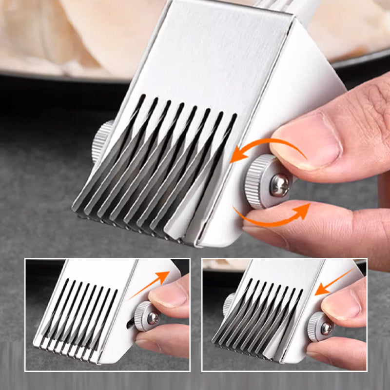 Fleischzartmacher Edelstahl-Klingen | Einstellbare Schnitttiefe bis 0,9 cm | Für zartes, saftiges Fleisch mit weniger Garzeit 4