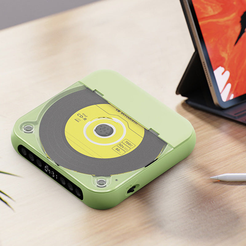 Přenosný Bluetooth CD přehrávač | Bezdrátové streamování a přehrávání CD | s dálkovým ovládáním | RetroSpin