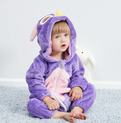 Combinezon din fleece pentru bebeluși | Design în straturi cu glugă | Salopetă confortabilă cu fermoar | CuddleZoo