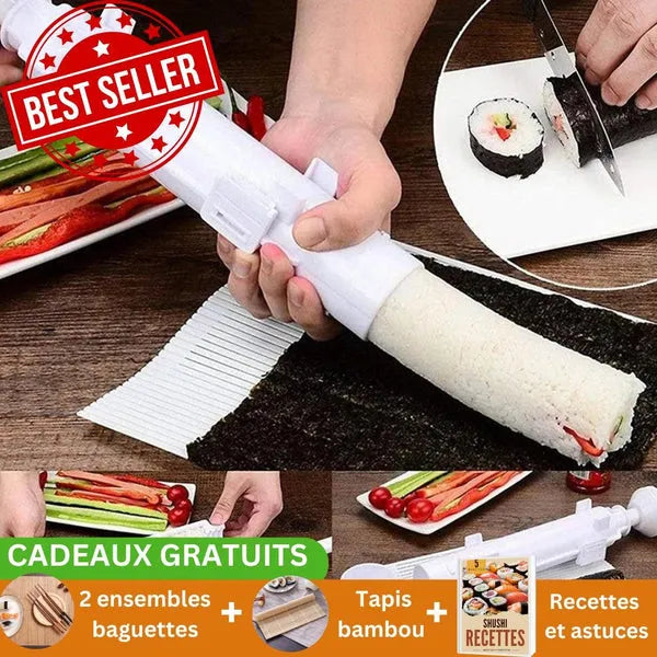 Sushi Maker manuell aus lebensmittelechtem Kunststoff | Weiß oder Schwarz | Perfekte Rollen ohne Bambusmatte, in Minuten fertig 10