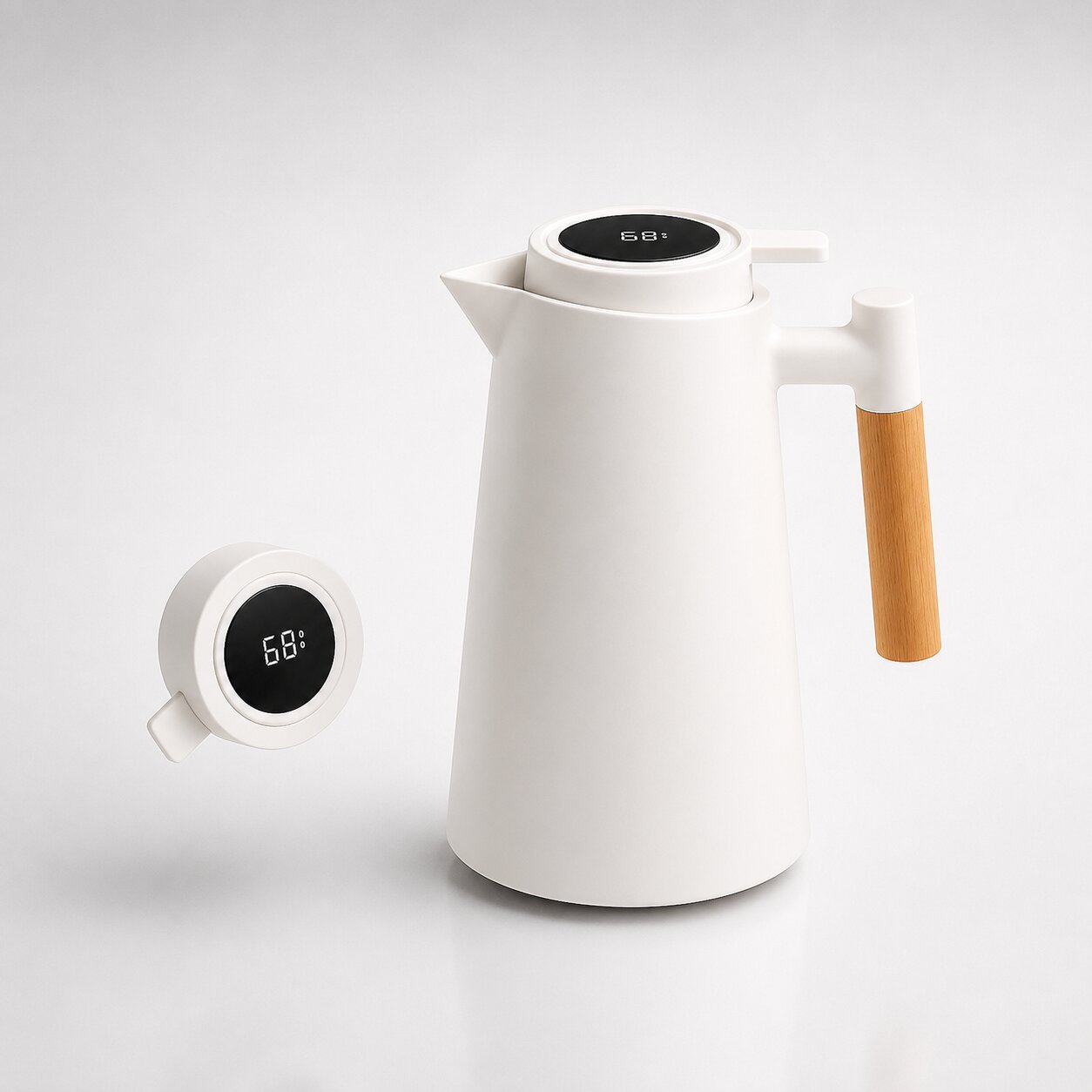Thermos | 1 litre avec indicateur de température | Garde le café et le thé chauds pendant des heures | ThermaVue