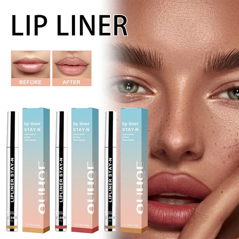 Lippenkonturstift Damen Wasserfest | Hyaluronsäure, Himbeerextrakt & Vitamin E | Pflegt und Verschmiert Nicht, 3 Farbtöne 1