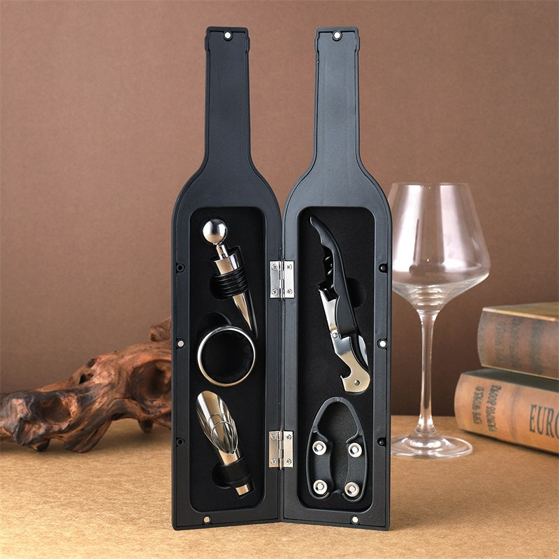 Wein Geschenkset Edelstahl & Aluminium 5-teilig | Flaschenbox mit Magnetverschluss | Ideales Geschenk für Weinliebhaberinnen 2