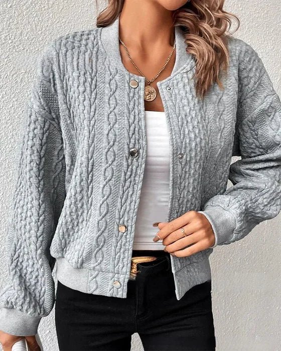 Eisa™ - Unifarbene Strickjacke mit Knöpfen