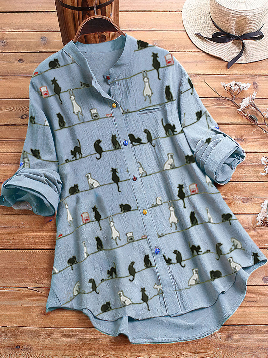 Freya™ Cat Lady Bluse mit Druck