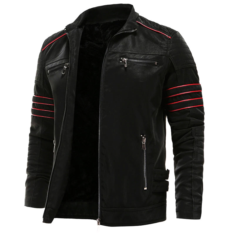 Herren Lederjacke | Biker Look mit Reißverschluss | Robuste Jacke für Alltag | WOLVERINE